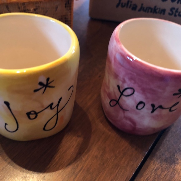 Julia Junkin NIB vintage handpainted pair of candle holders - Picture 3 of 3